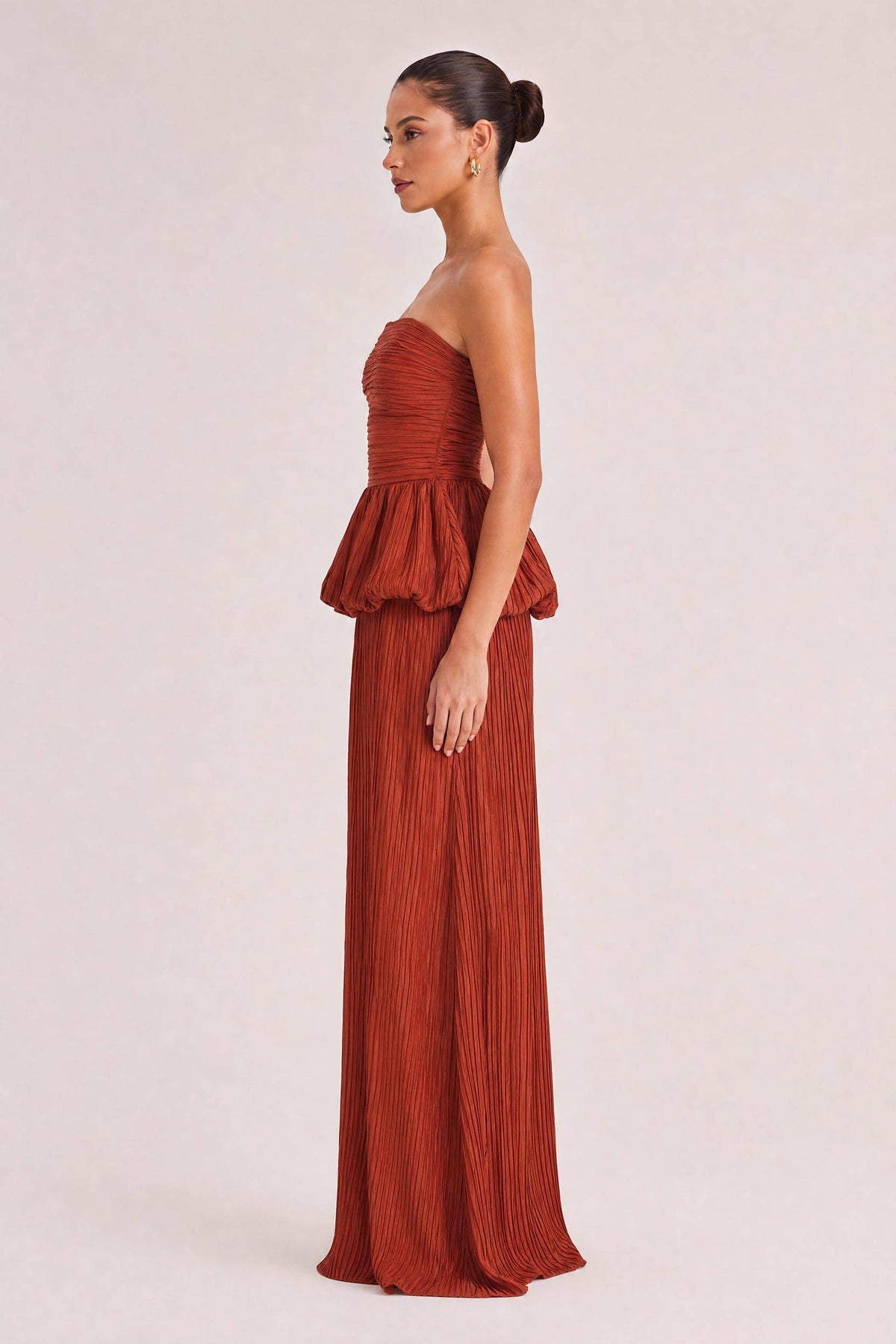 Elegant Strapless Ruched Skirt Two-Piece Set