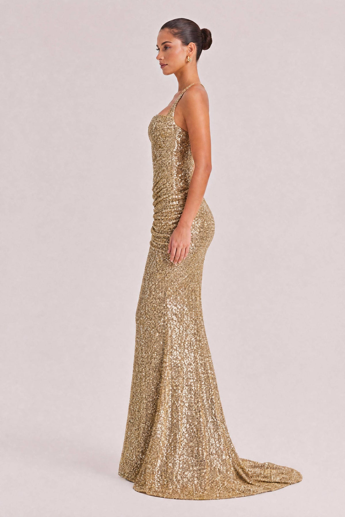 Fashion Sequin Halter Neck Party Maxi Dress