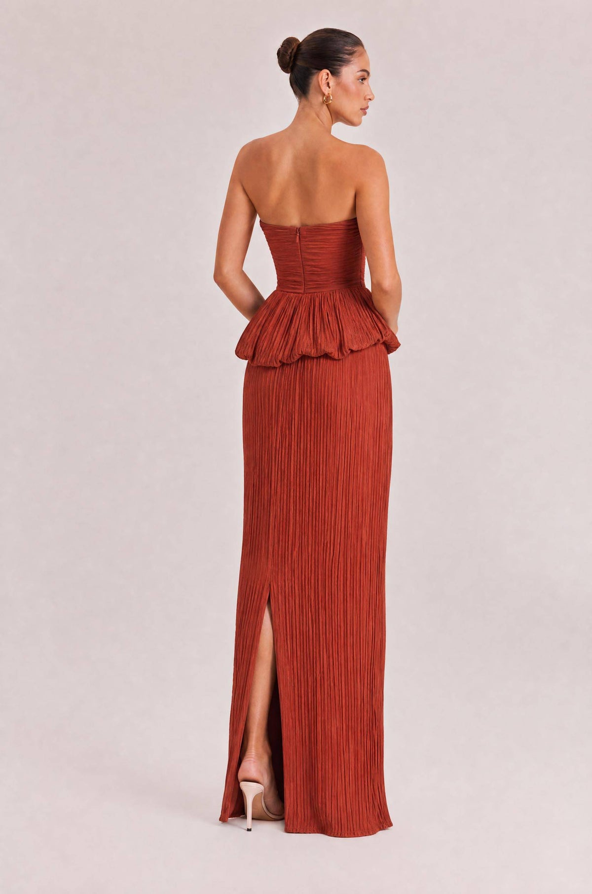 Elegant Strapless Ruched Skirt Two-Piece Set