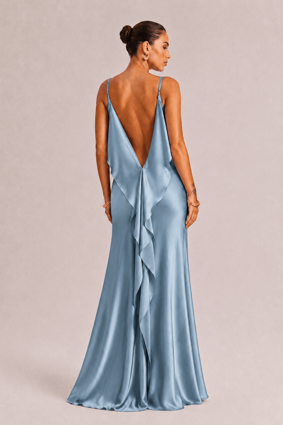 Sexy Elegant Satin Side High Slit Maxi Dress