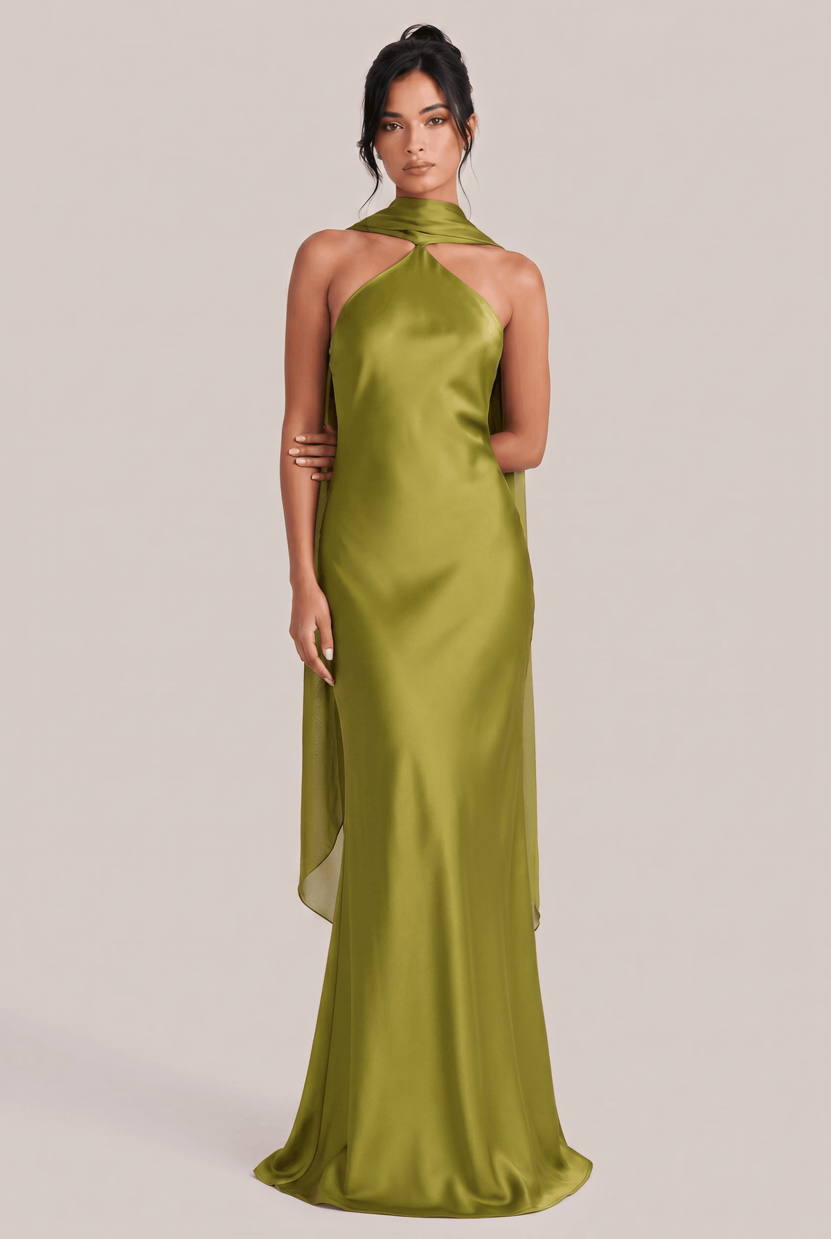 Elegant Backless Satin Maxi Dress