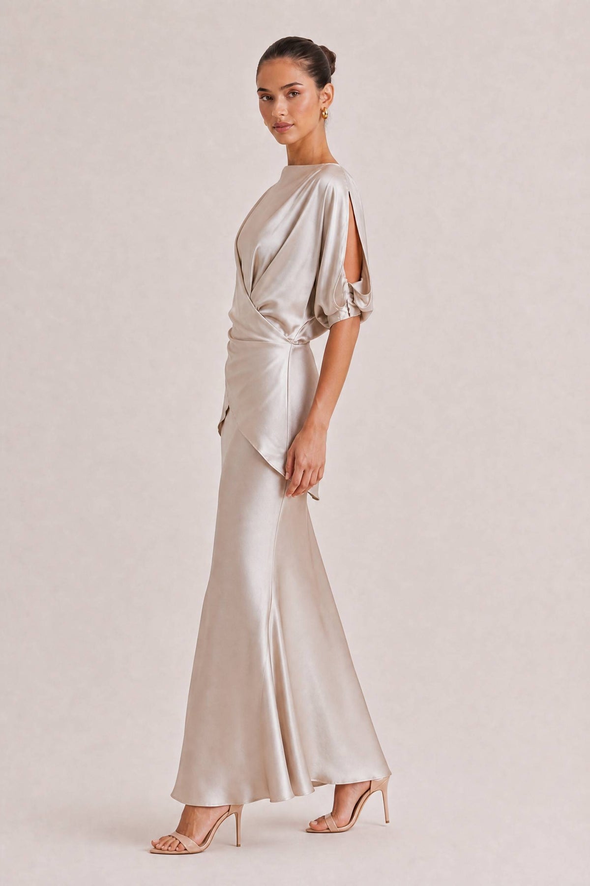 Elegant Satin Drawstring Belt Shirt Two-piece Set