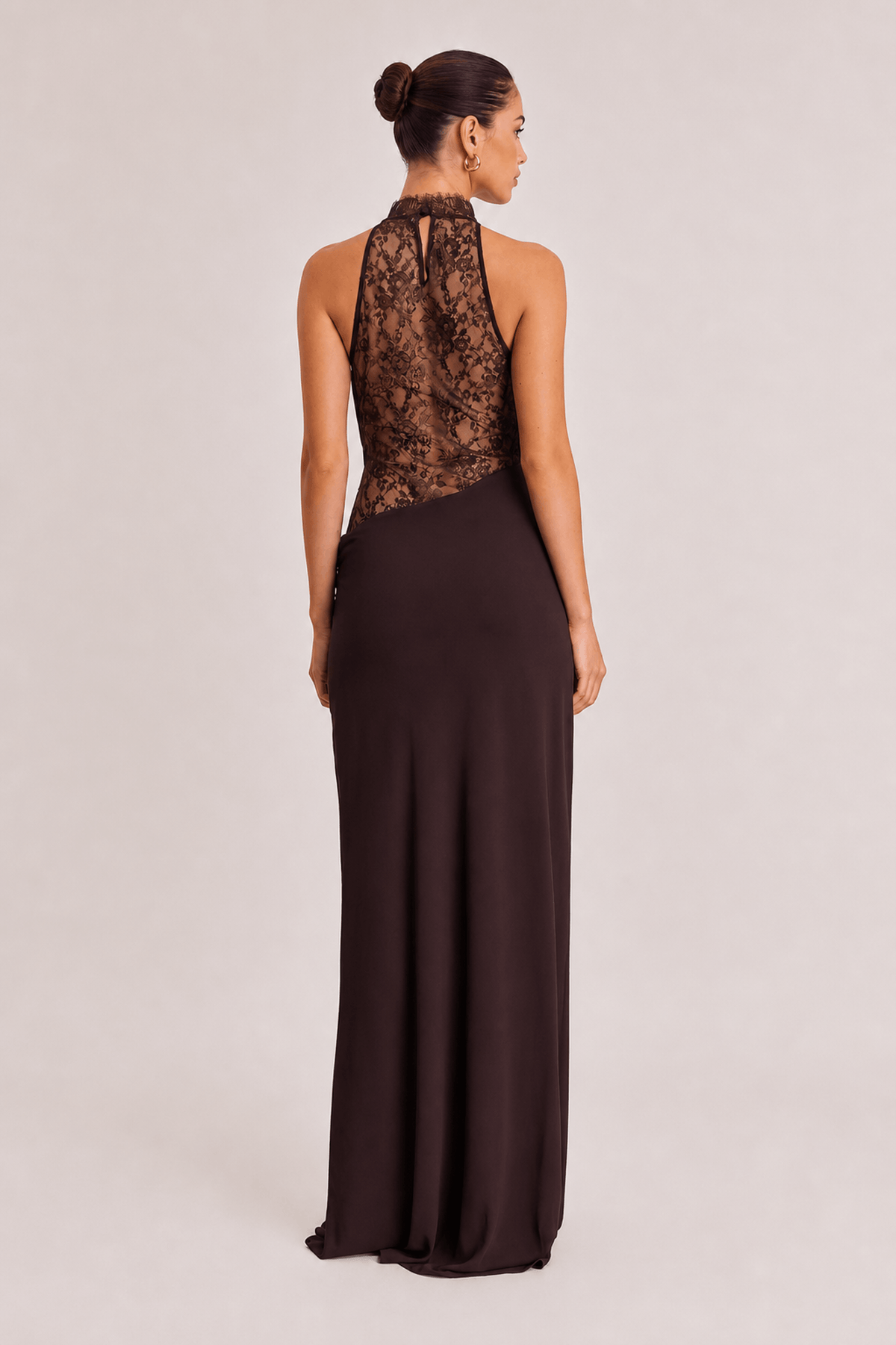 Elegant Chiffon Lace Spaghetti Strap Maxi Dress