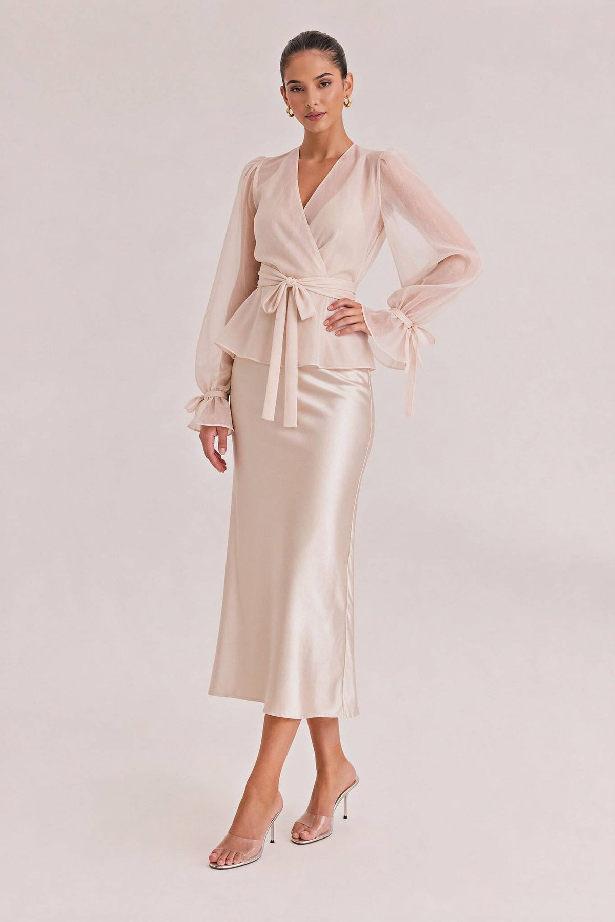 Tulle Shirt Sling Dress And Belt Set
