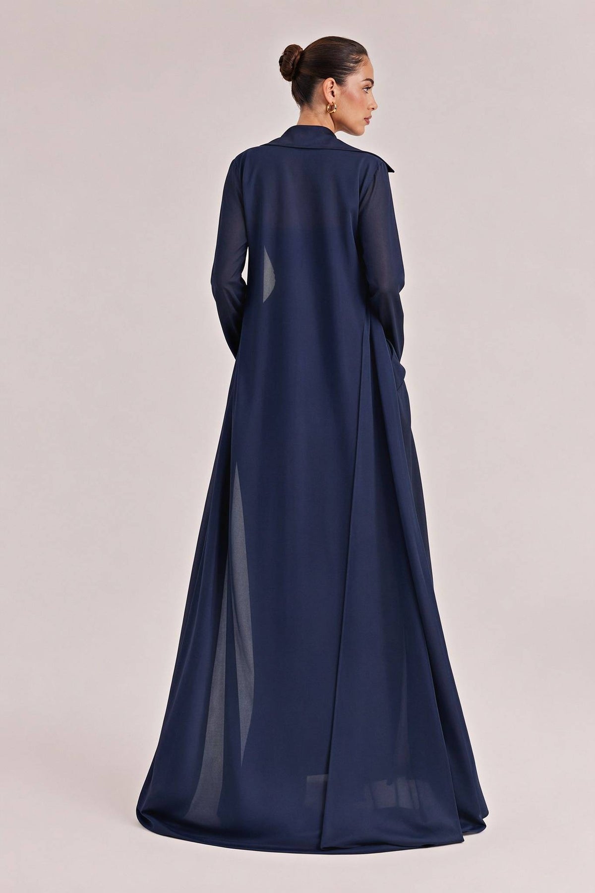 Elegant Satin Maxi Dress & Long Sheer Chiffon Cover-Up Two-Piece Set