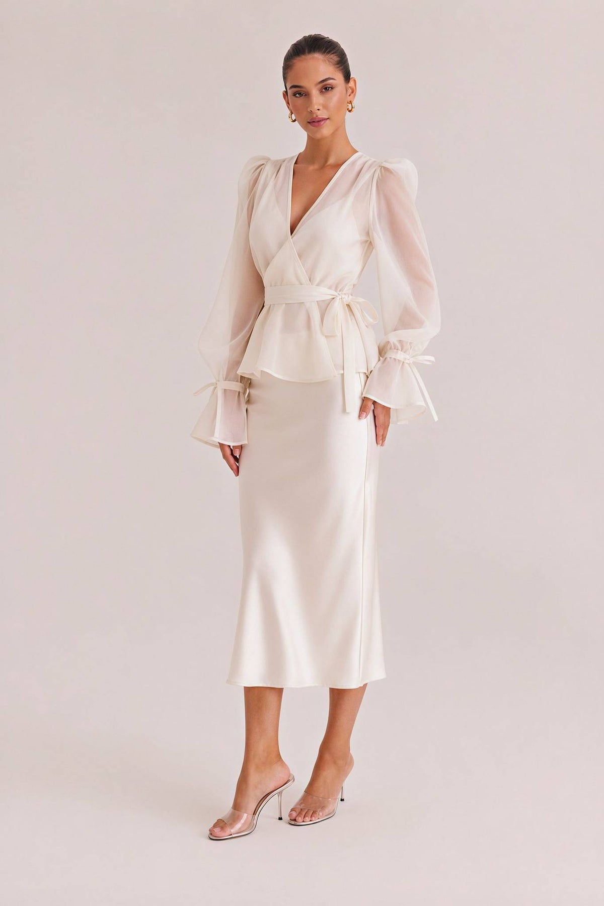 Tulle Shirt Sling Dress And Belt Set