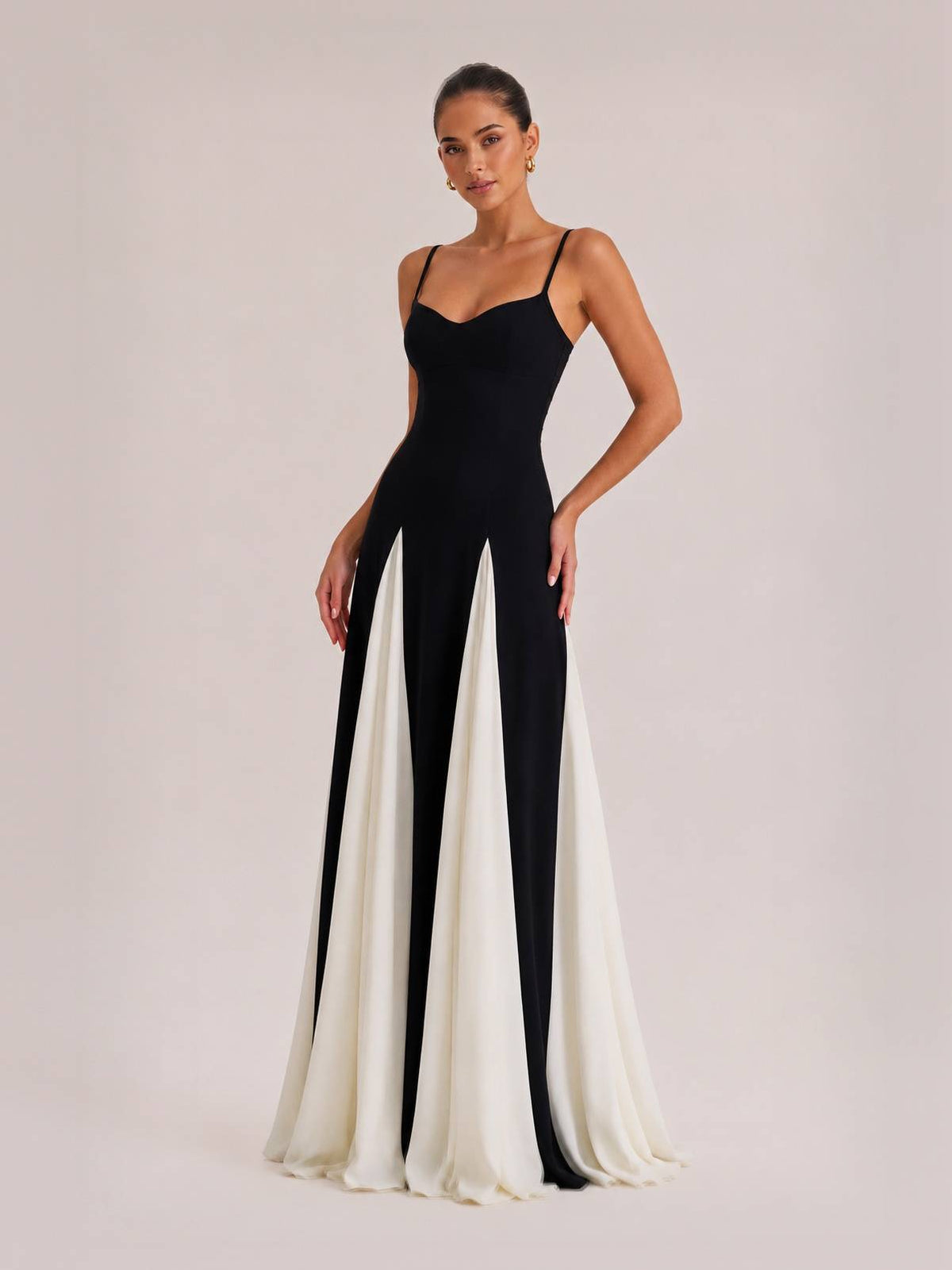 Elegance Panelled Tulle A-line Slip Maxi Dress