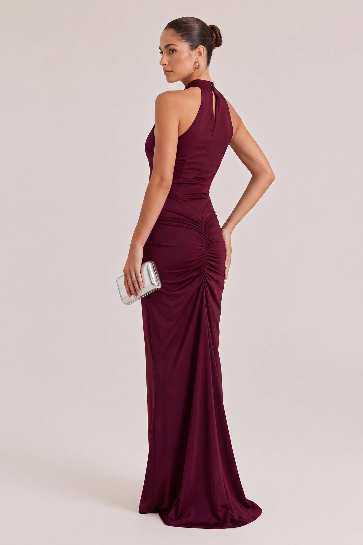 Elegant Halter Neck Sequined Maxi Dress