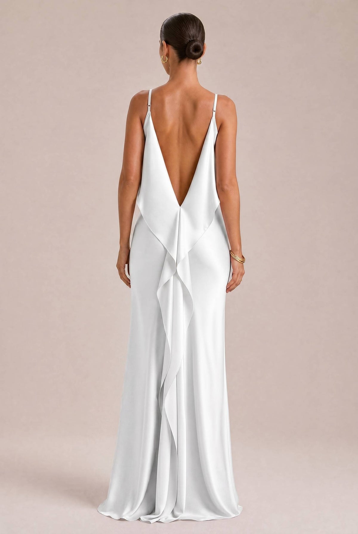 Sexy Elegant Satin Side High Slit Maxi Dress