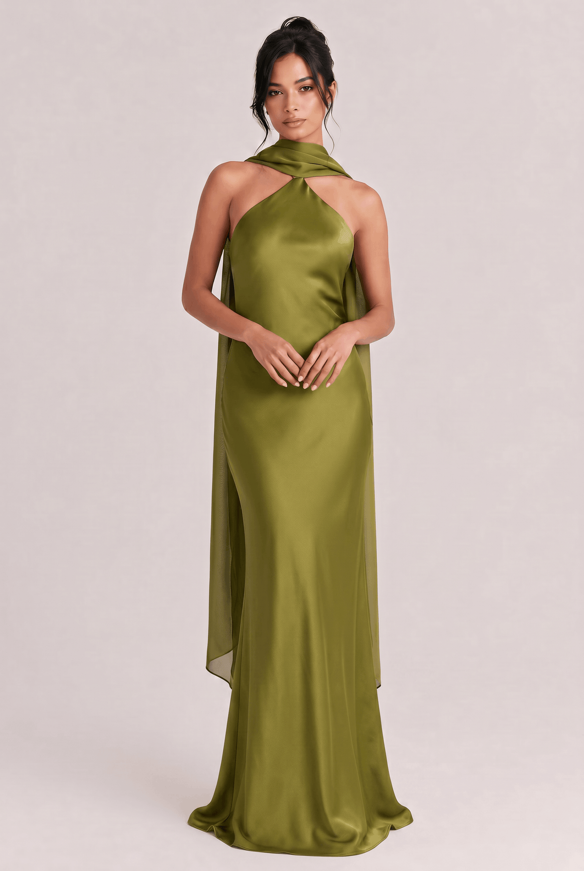 Elegant Backless Satin Maxi Dress