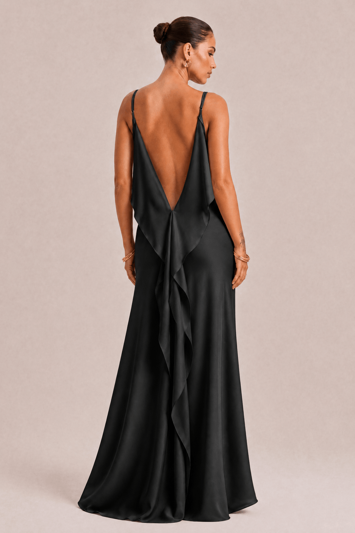 Sexy Elegant Satin Side High Slit Maxi Dress