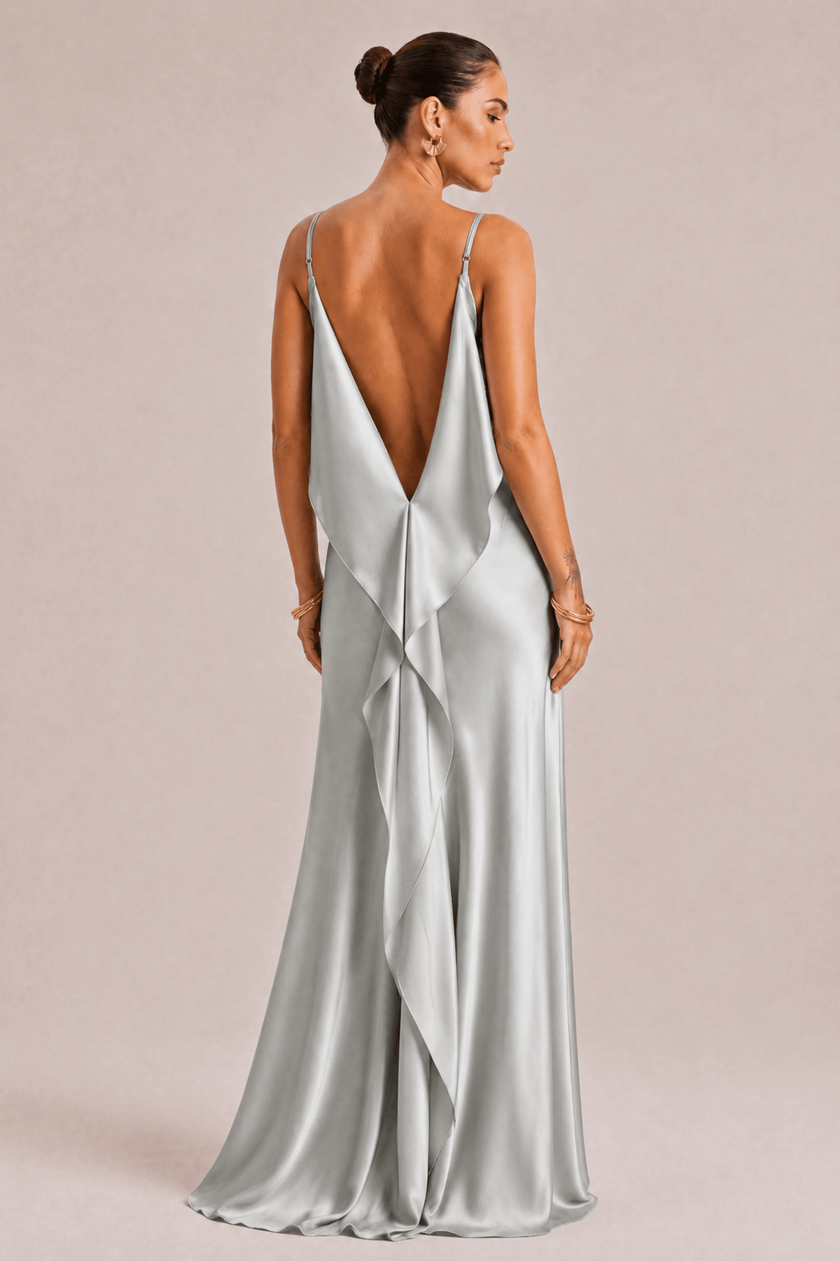 Sexy Elegant Satin Side High Slit Maxi Dress