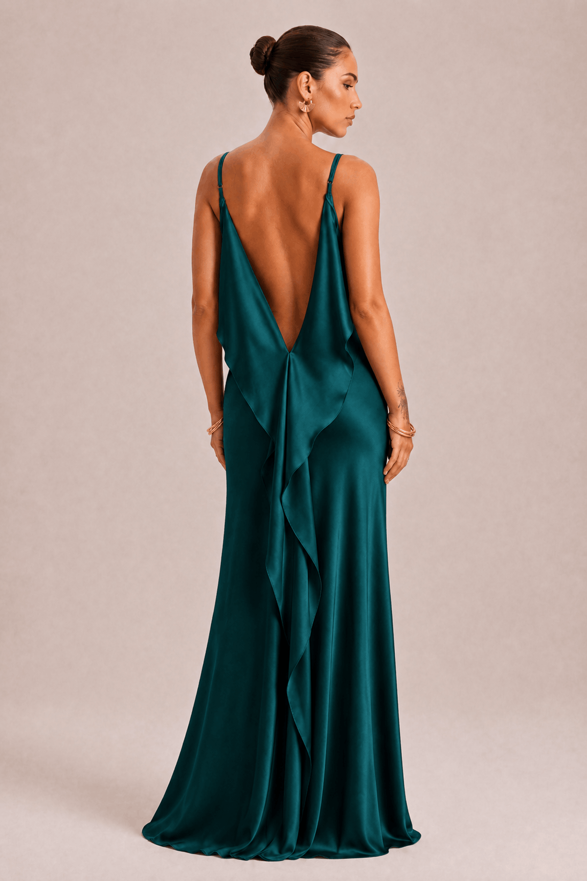 Sexy Elegant Satin Side High Slit Maxi Dress