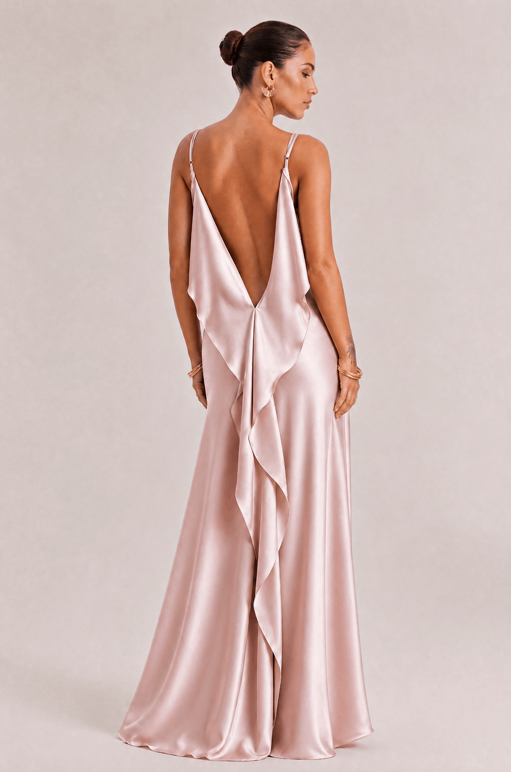 Sexy Elegant Satin Side High Slit Maxi Dress
