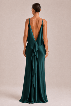 Sexy Elegant Satin Side High Slit Maxi Dress