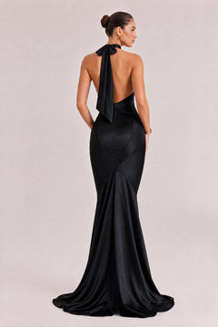 Sexy Halter Neck Keyhole Bodycon Maxi Dress