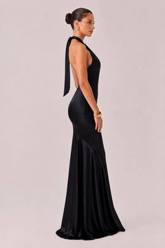 Sexy Halter Neck Keyhole Bodycon Maxi Dress