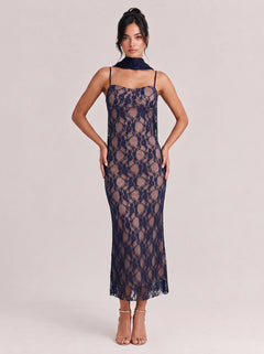 Lace Strapless Fishtail Long Dress