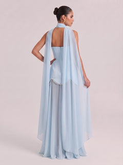 Strapless Shoulder Satin Pearl Stitching Chiffon Long Light Wedding Dress