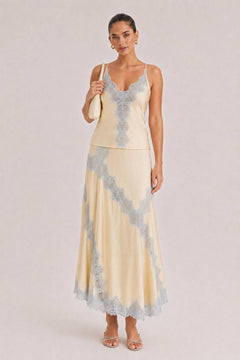Elegant Lace Camisole Tank Top & Skirt Two-Piece Set