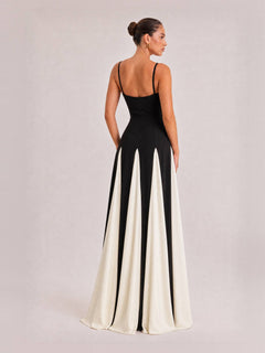 Elegance Panelled Tulle A-line Slip Maxi Dress