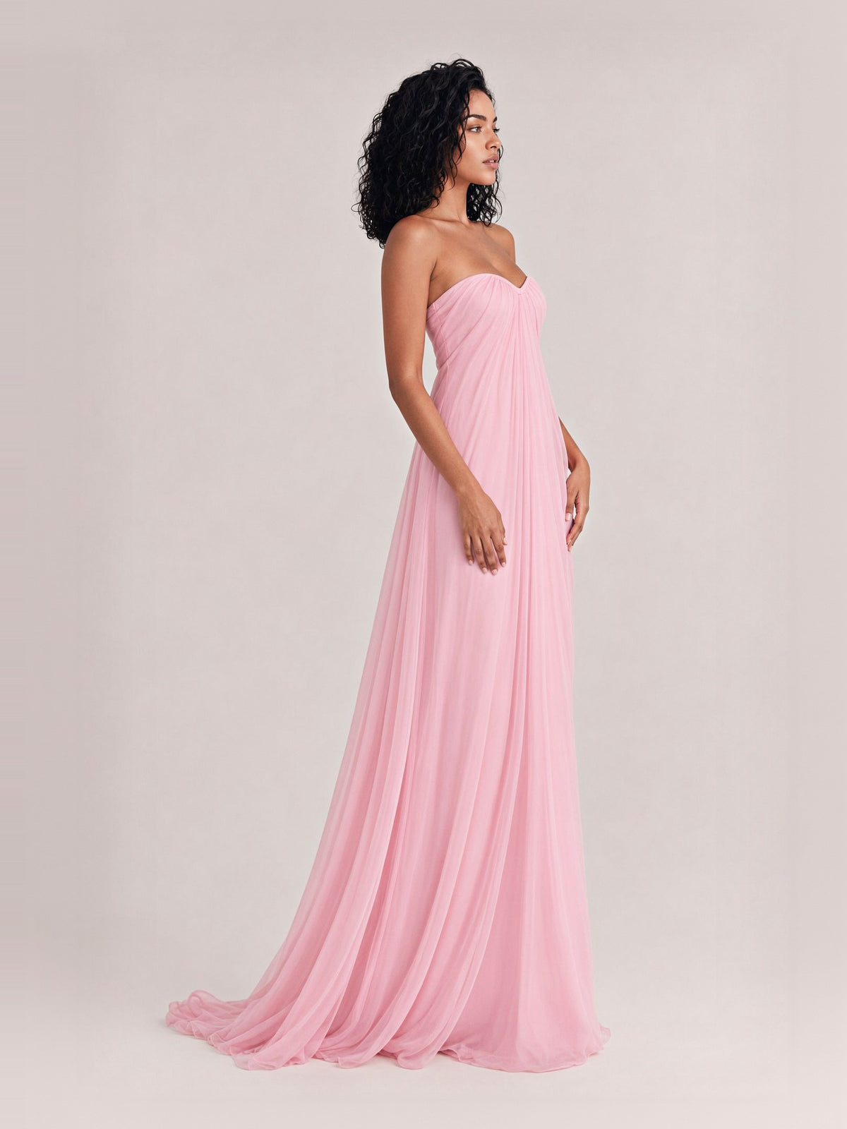 Elegant Strapless A-Line Pleated Maxi Dress