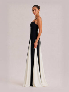 Elegance Panelled Tulle A-line Slip Maxi Dress