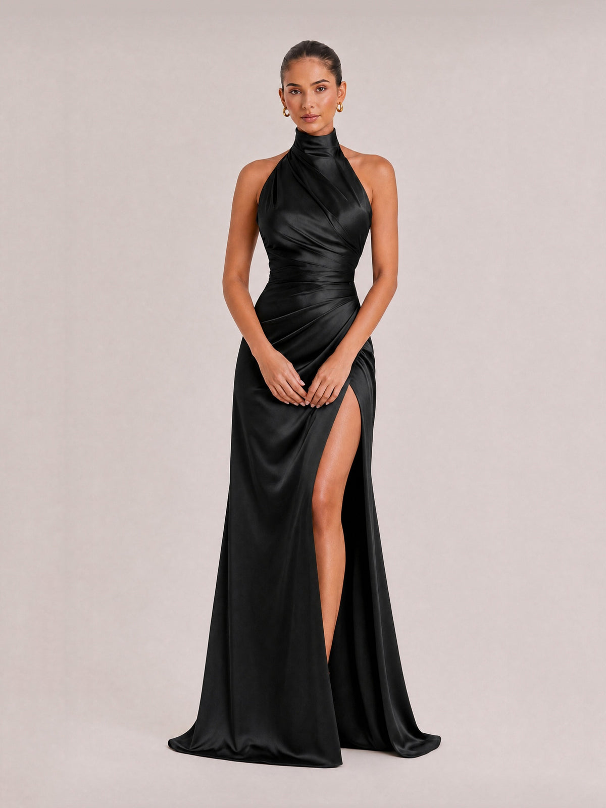 Elegant Holder Corner Sleeveless Slit Maxi Dress