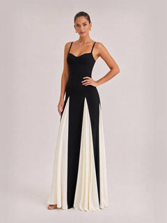 Elegance Panelled Tulle A-line Slip Maxi Dress