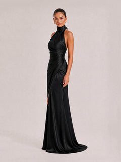 Elegant Holder Corner Sleeveless Slit Maxi Dress