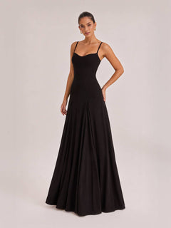 Elegance Panelled Tulle A-line Slip Maxi Dress