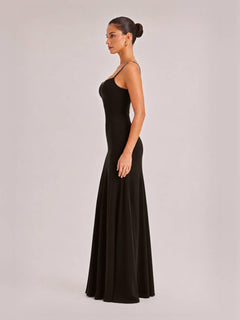 Elegance Panelled Tulle A-line Slip Maxi Dress