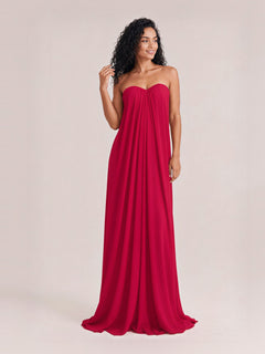 Elegant Strapless A-Line Pleated Maxi Dress