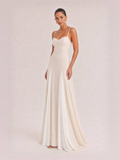 Elegance Panelled Tulle A-line Slip Maxi Dress