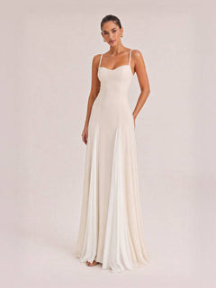Elegance Panelled Tulle A-line Slip Maxi Dress