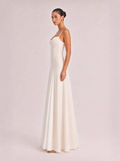 Elegance Panelled Tulle A-line Slip Maxi Dress