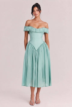 Elegant Sexy Off-the-shoulder Bodycon Midi Dress