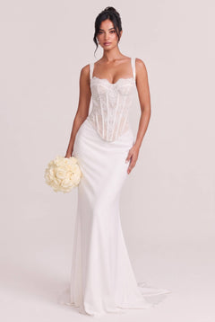 Elegant Lace Corset Top & Mermaid Skirt Two-Piece Set