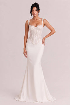 Elegant Lace Corset Top & Mermaid Skirt Two-Piece Set