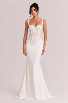 Elegant Lace Corset Top & Mermaid Skirt Two-Piece Set