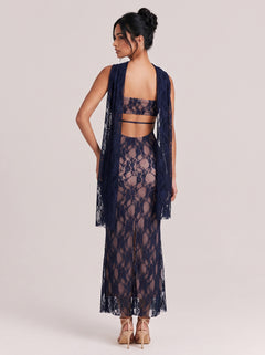 Lace Strapless Fishtail Long Dress