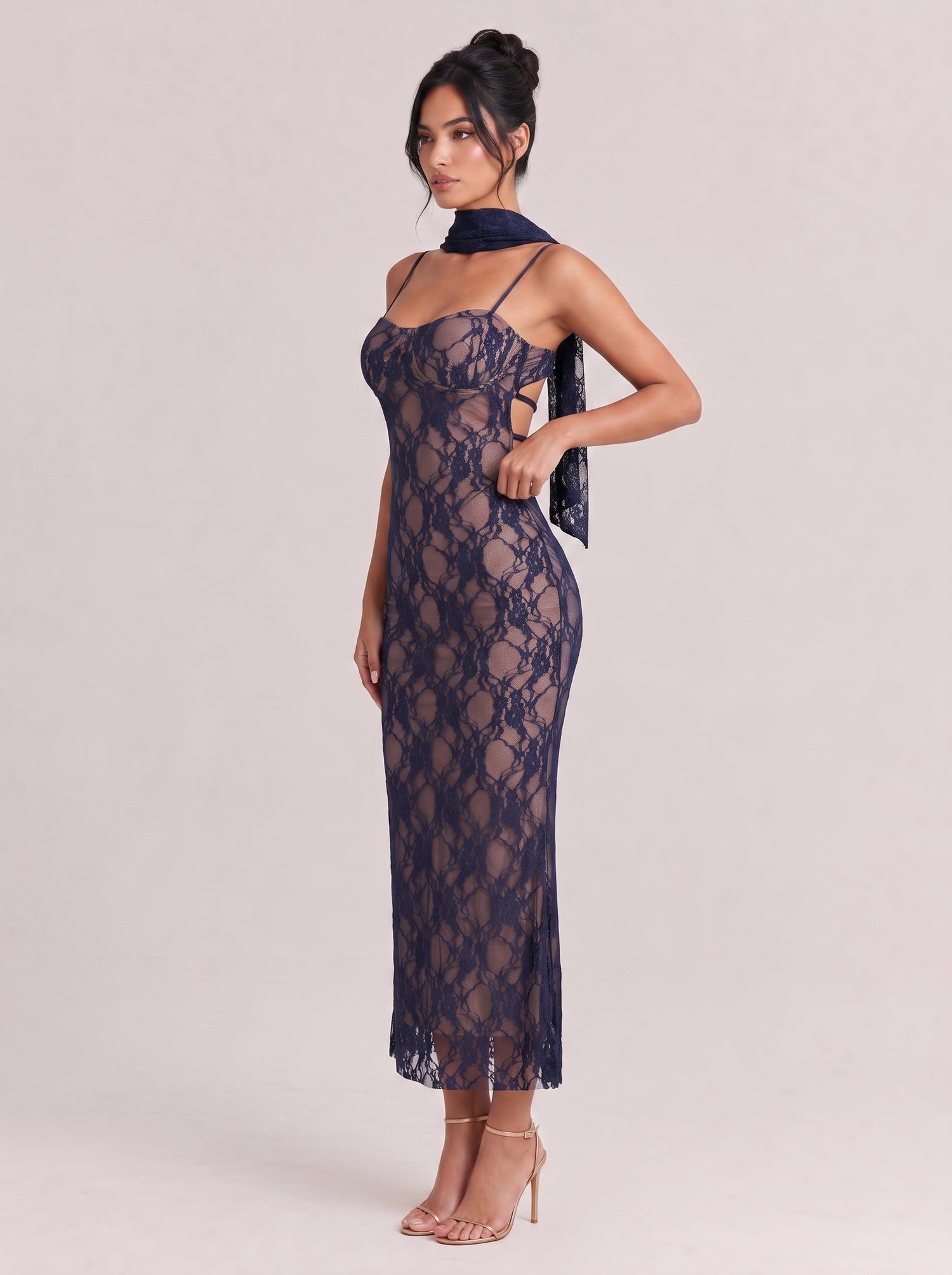 Lace Strapless Fishtail Long Dress