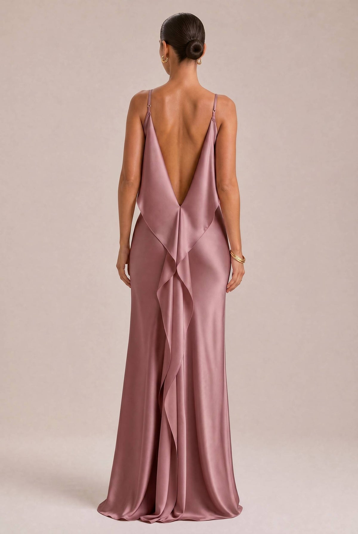 Sexy Elegant Satin Side High Slit Maxi Dress
