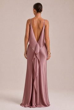 Sexy Elegant Satin Side High Slit Maxi Dress