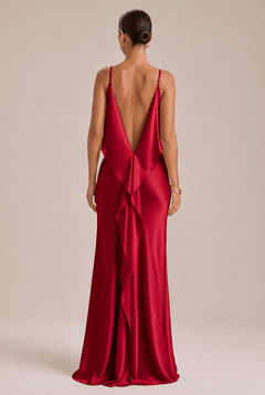 Sexy Elegant Satin Side High Slit Maxi Dress