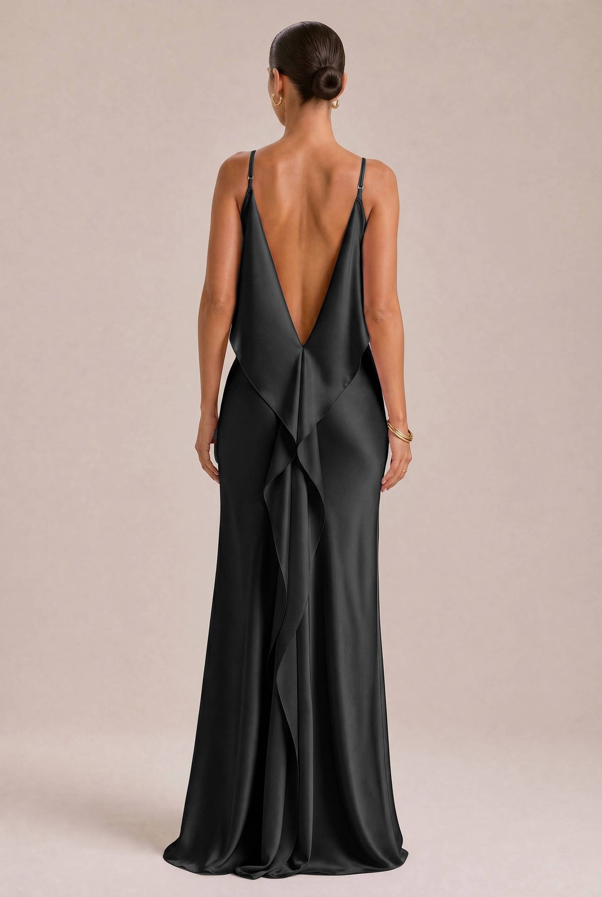 Sexy Elegant Satin Side High Slit Maxi Dress