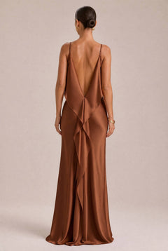 Sexy Elegant Satin Side High Slit Maxi Dress