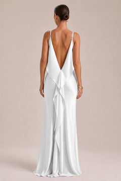 Sexy Elegant Satin Side High Slit Maxi Dress