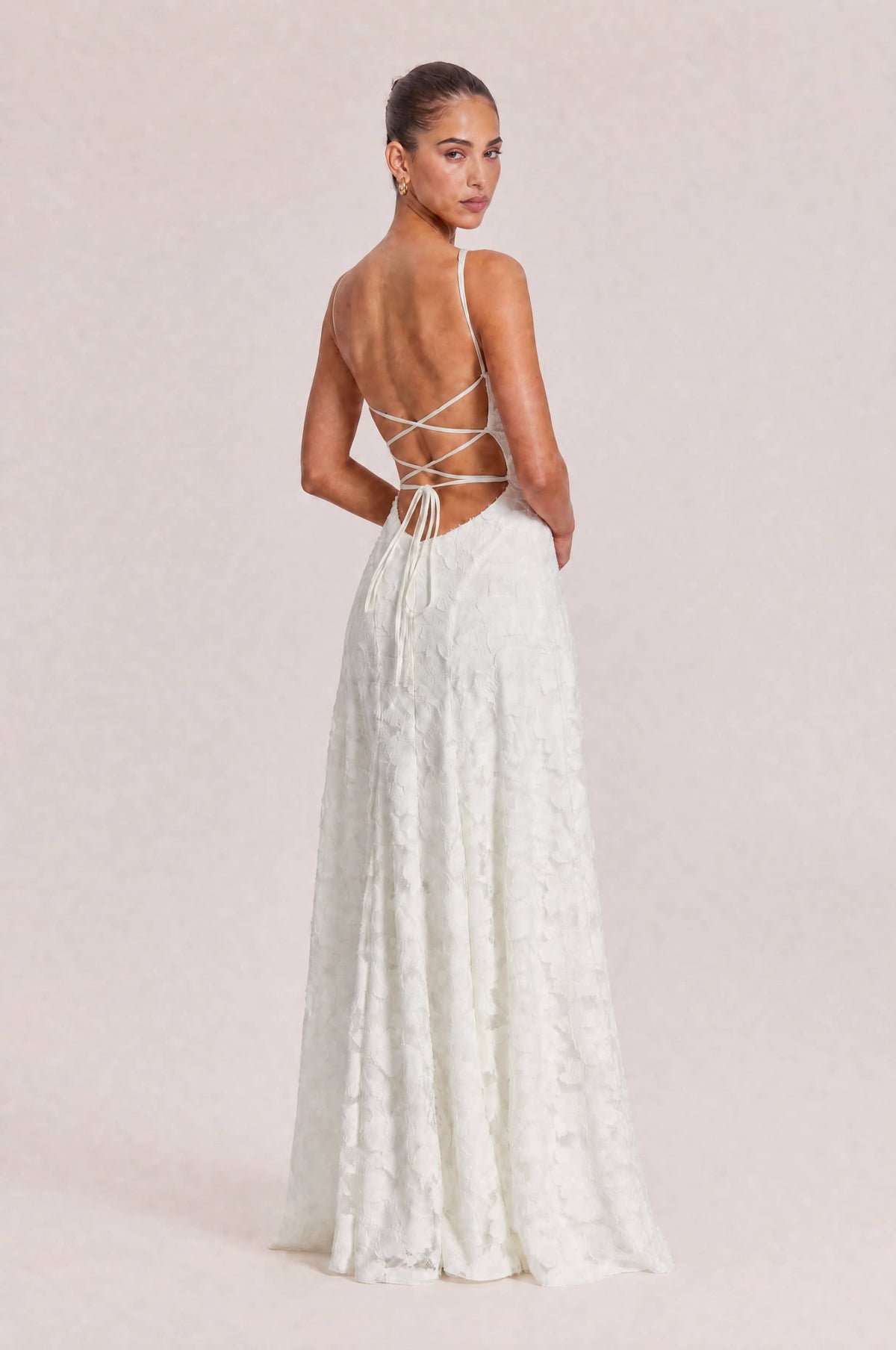 Elegant Floral Lace Spaghetti Strap Maxi Dress