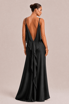 Sexy Elegant Satin Side High Slit Maxi Dress